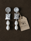 Amber Glow Brushed Drop Earrings
