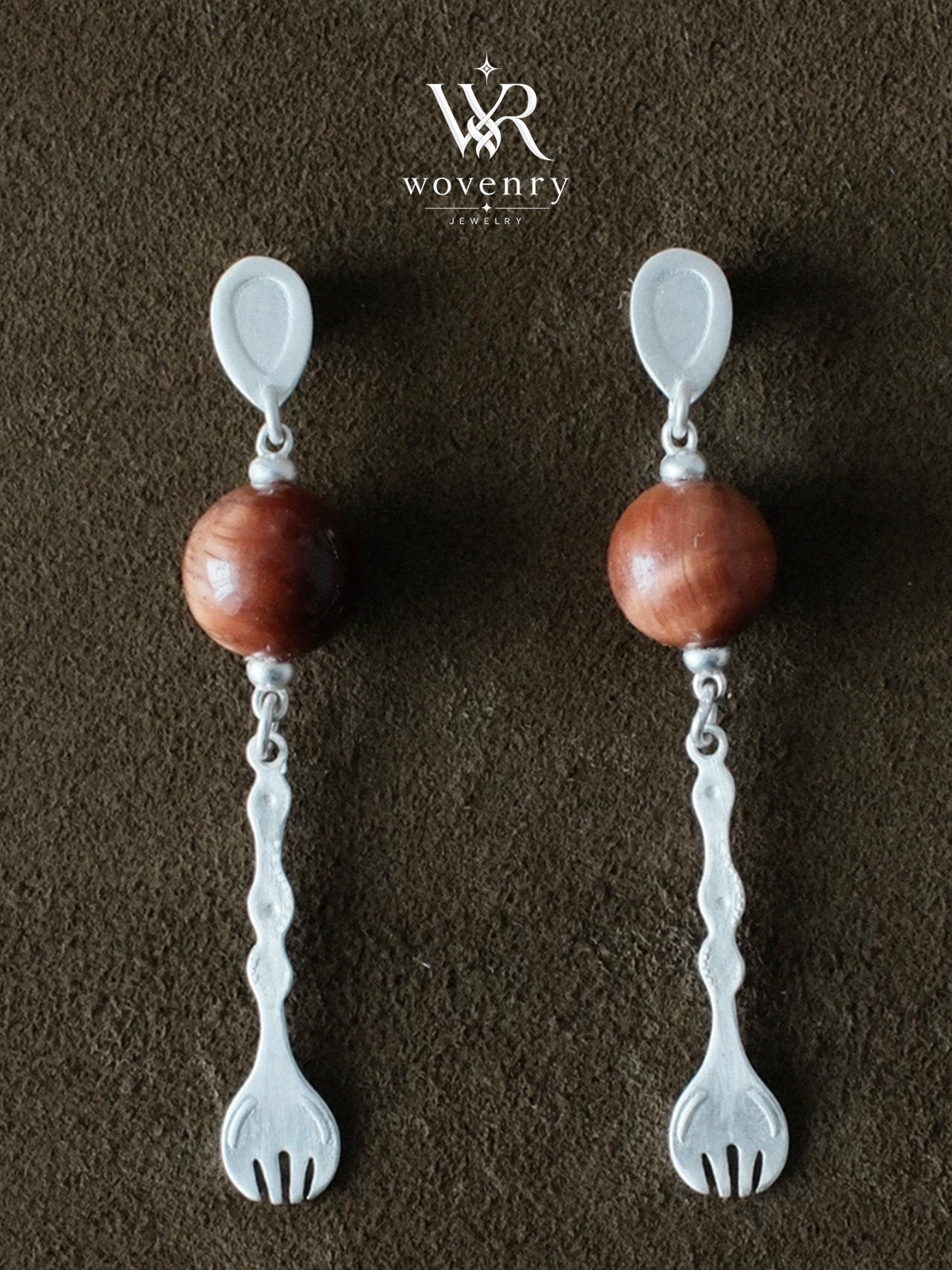 Silver Fork Statement Earrings