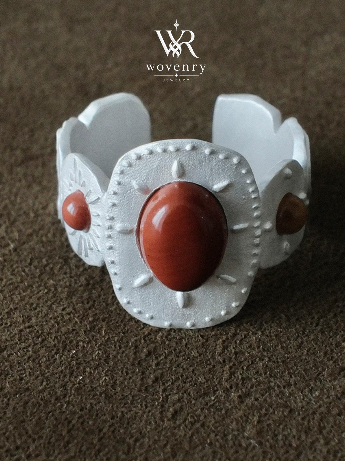Ancient Totem Frosted Silver Ring
