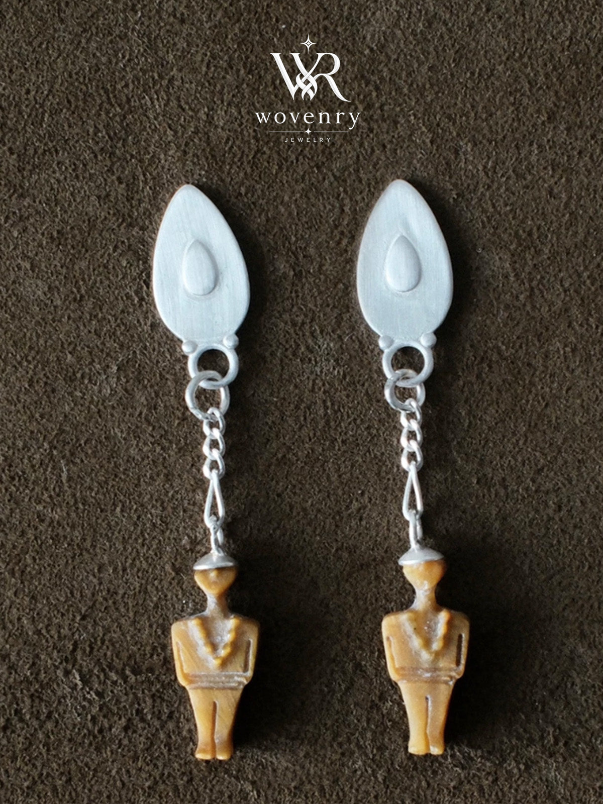Sculpted Figure Sterling Studs