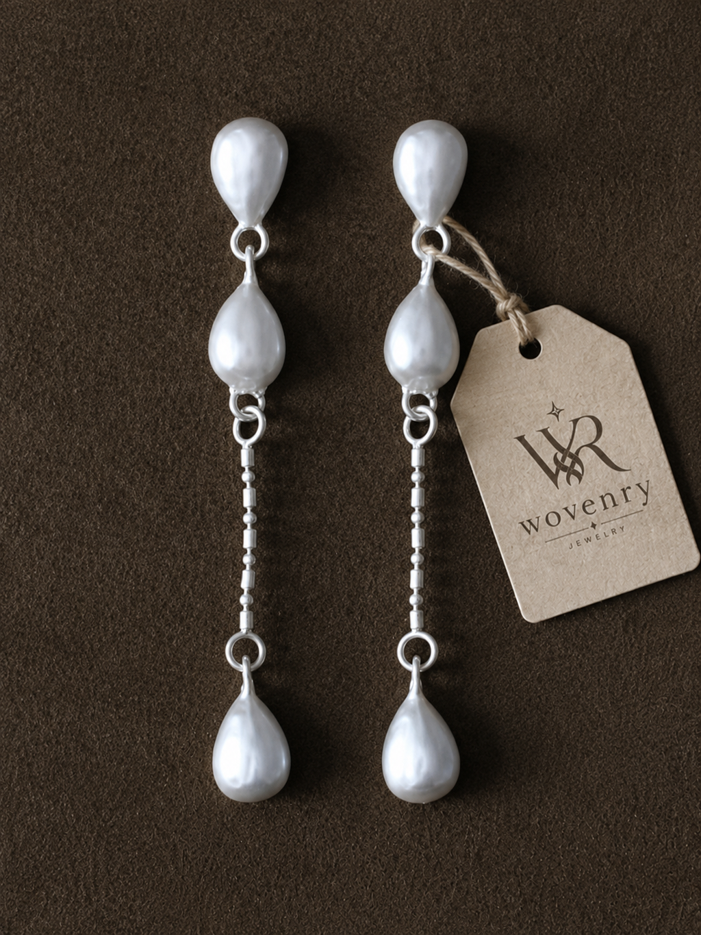 Cascade Teardrop Silver Earrings