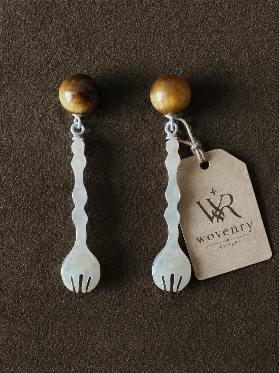 Golden Aventurine Fork Earrings