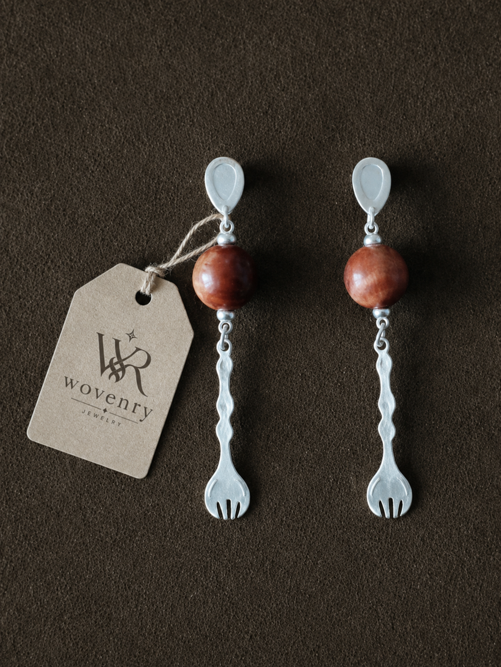 Silver Fork Statement Earrings