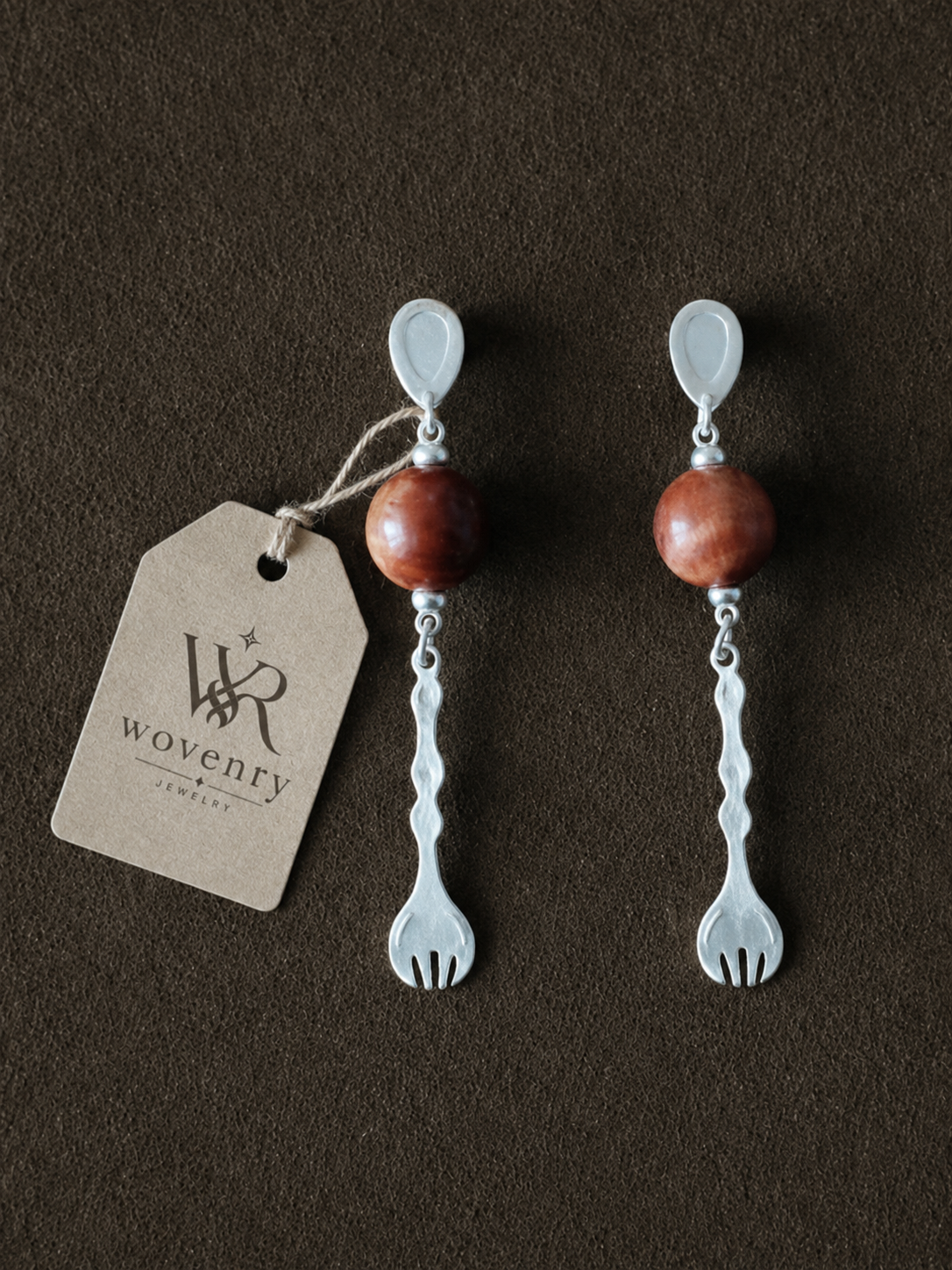 Silver Fork Statement Earrings