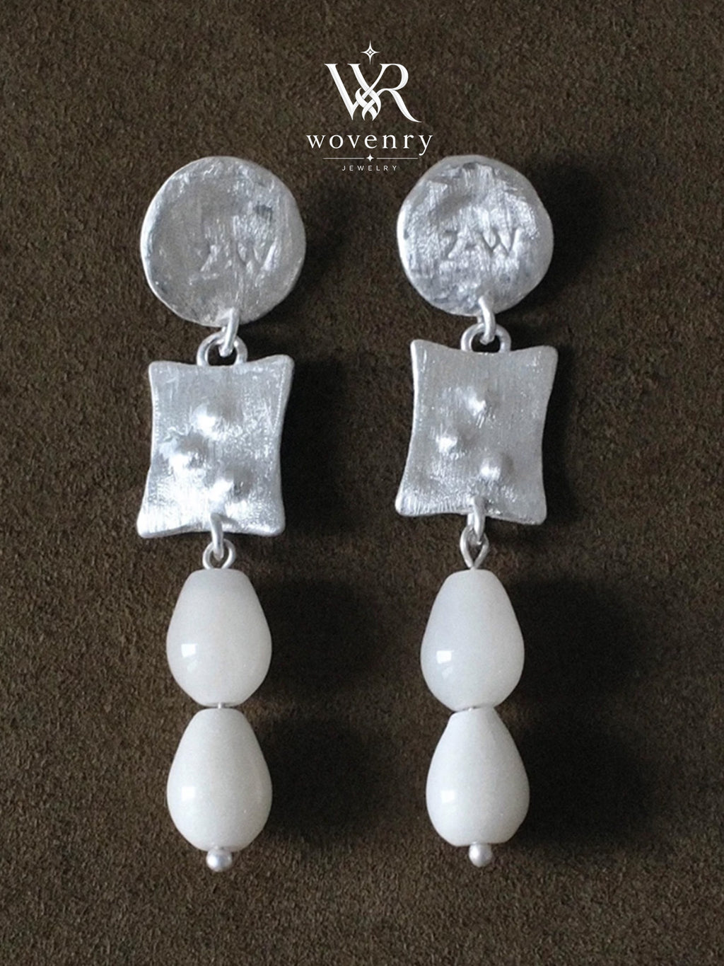Amber Glow Brushed Drop Earrings