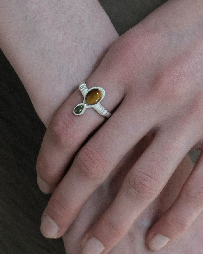 Celestial Gem Teardrop Ring