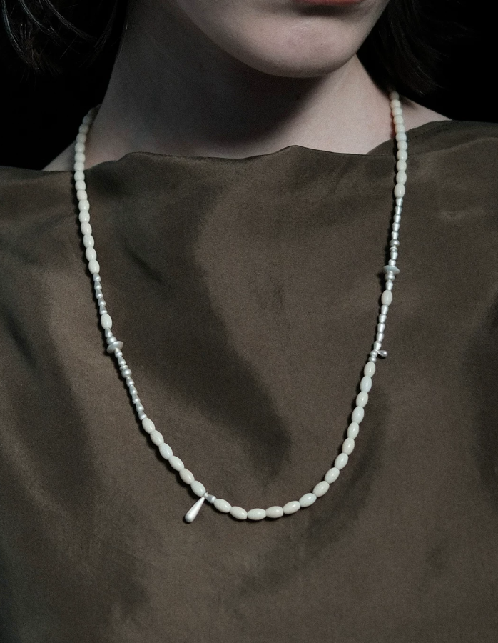 Ancient Fossil Beaded Necklace