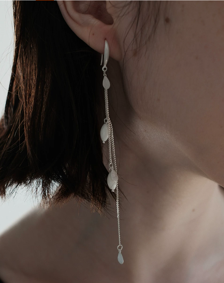 Ivory Jade Abstract Drop Earrings