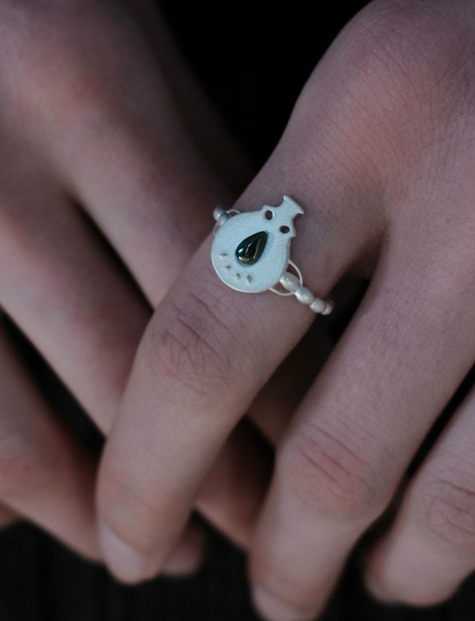 Silver Flask Heritage Ring