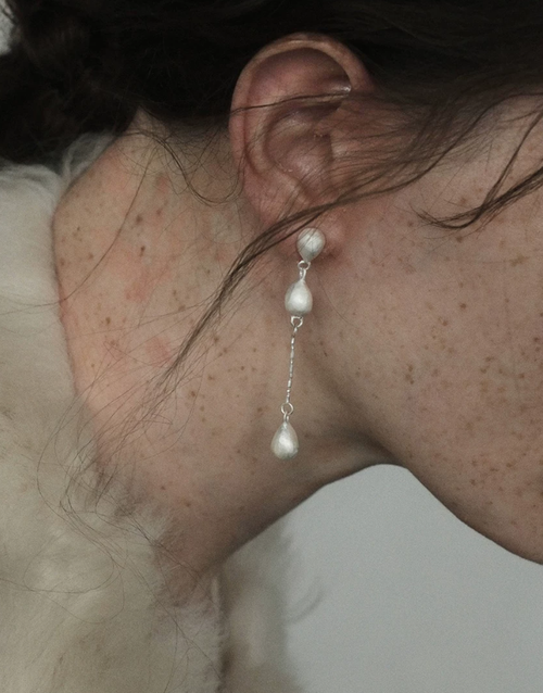 Cascade Teardrop Silver Earrings