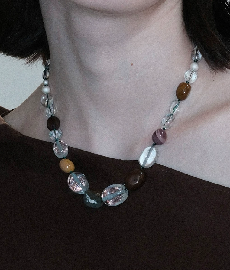 Crystal Opal Beaded Necklace