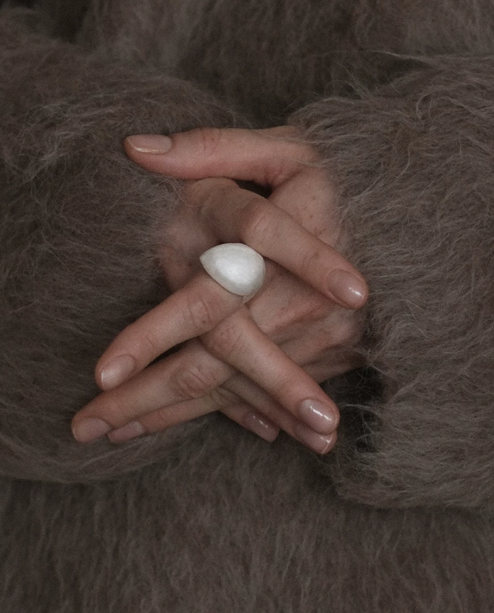 Pure Drop Sculpted Silver Ring