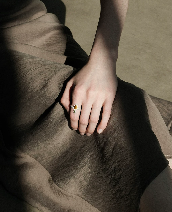 Celestial Gem Teardrop Ring