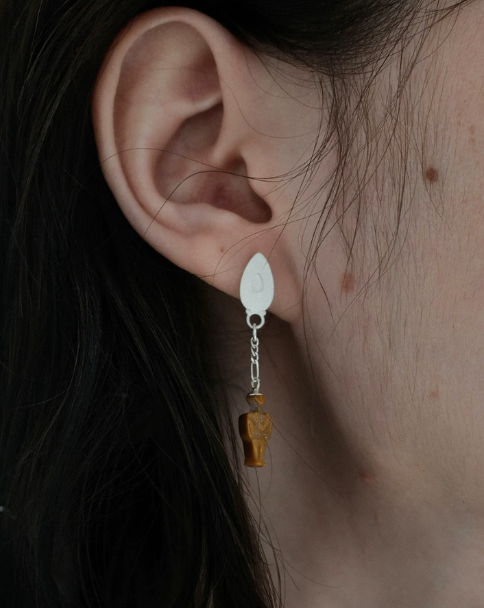 Sculpted Figure Sterling Studs