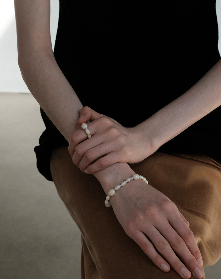 Moonstone Whisper Beaded Ring